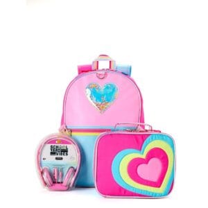 Heart Backpack/Lunchbox/Head Phone Set