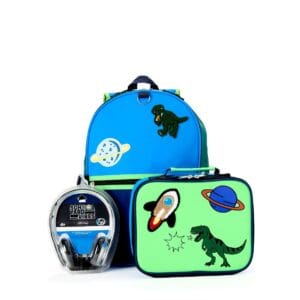 Dinosaur Rocket Backpack/Lunchbox/Head Phone Set